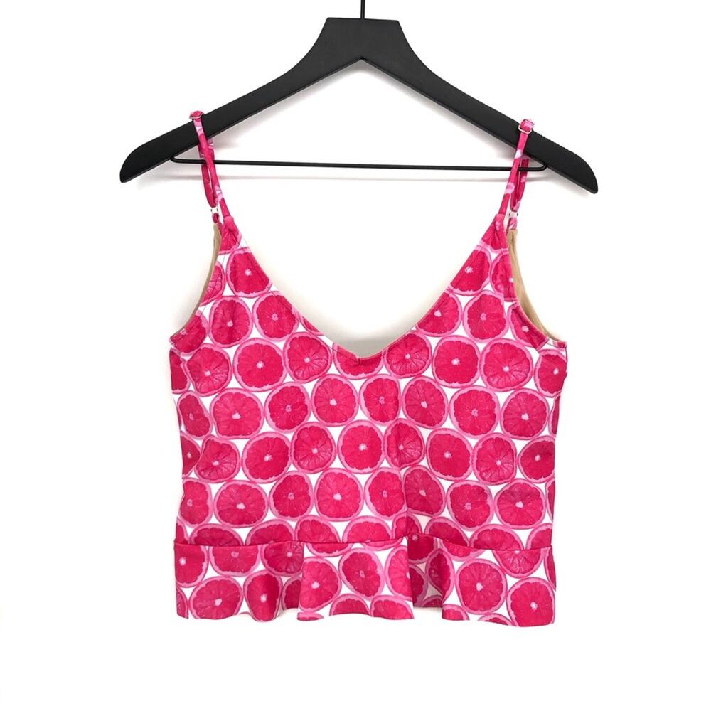 KORTNI JEANE Pink Grapefruit Peplum Tankini Hot Pink 2XL (L/XL)